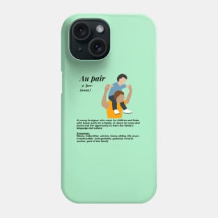 Au pair definition male green Phone Case