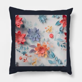 translucent paper illustration of floral arrangement Pillow