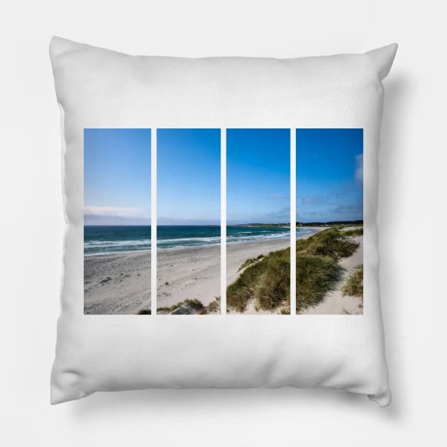 Wonderful landscapes in Norway. Rogaland. Scenic coastline in the south of Norway, Europe. Rocky skerries. Islands in background. Rippled sea. Sunny spring day Pillow by fabbroni-art