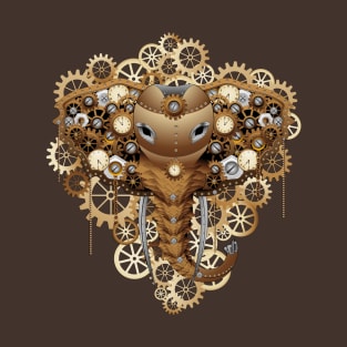 Steampunk Elephant Vintage Retro Style Machine T-Shirt