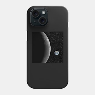 Moon and the small planet Earth Phone Case