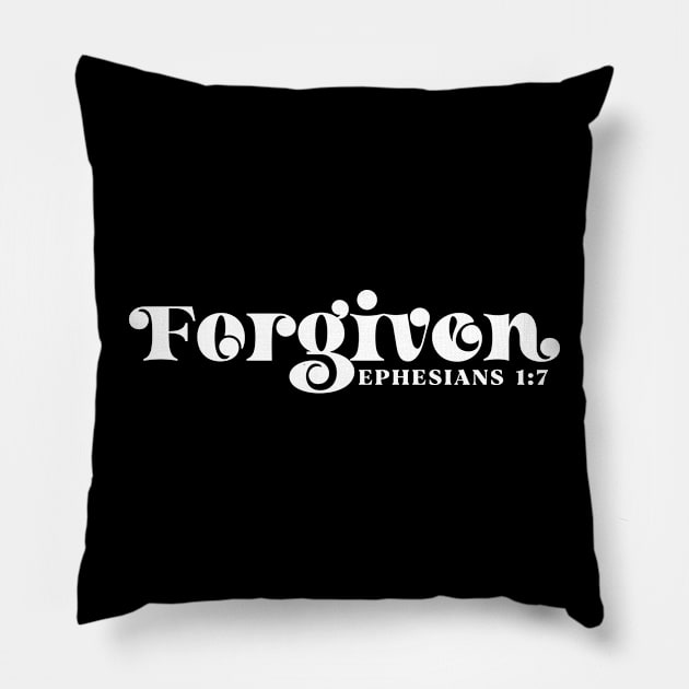 Forgiven, Ephesians 1:7, Christian, Bible Verse Pillow by ChristianLifeApparel