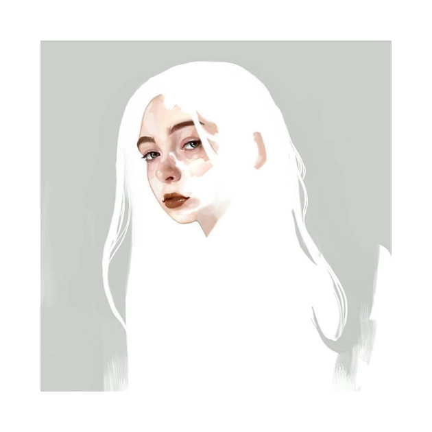 White Hair Painting Pillow Teepublic