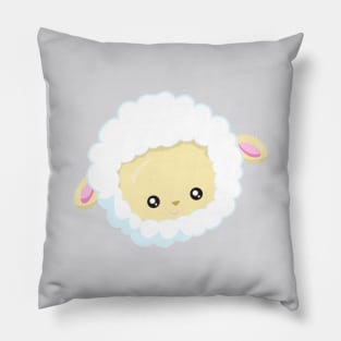 Cute Sheep, Little Sheep, Baby Sheep, White Sheep Pillow