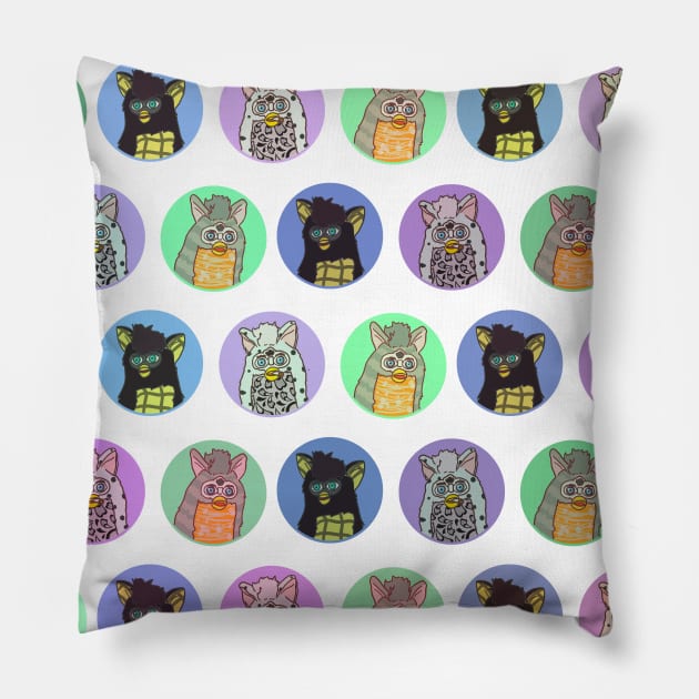 long furby pattern Pillow by archillustrates