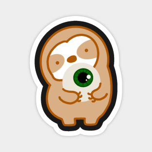Cute Halloween Green Eyeball Sloth Magnet