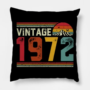 Vintage 1972 Birthday Gift Retro Style Pillow