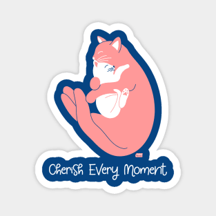 Cherish Every Moment | Cat Love (Blue) Magnet