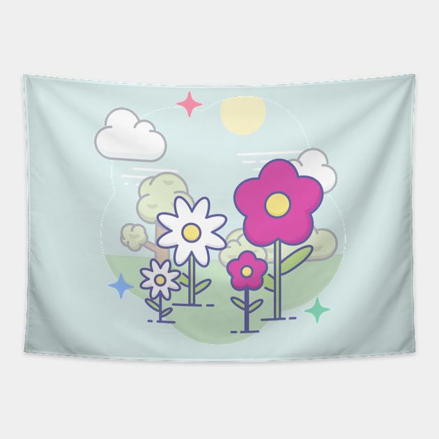 pretty flowers in spring Tapestry by derE