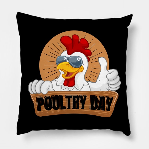 National Poultry Day-Funny Chicken Pillow by Magnificent Butterfly