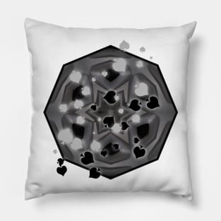 Spades on gray kaleidoscope Pillow