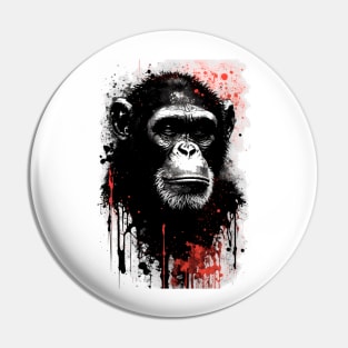 Chimpanzee Ink Painting Pin