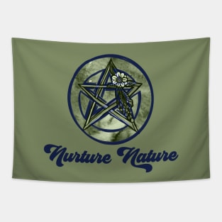 Nurture Nature Green Pentacle Tapestry