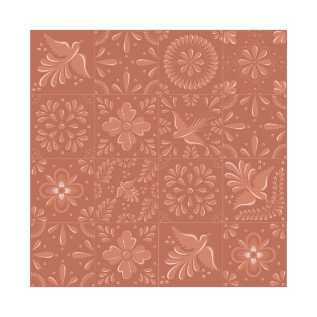 Mexican Tan Color Talavera Tile Pattern by Akbaly by Akbaly