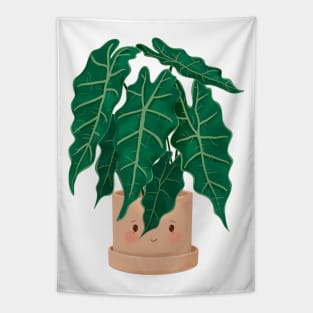 Cute Plant Illustration, Alocasia Illustration Tapestry