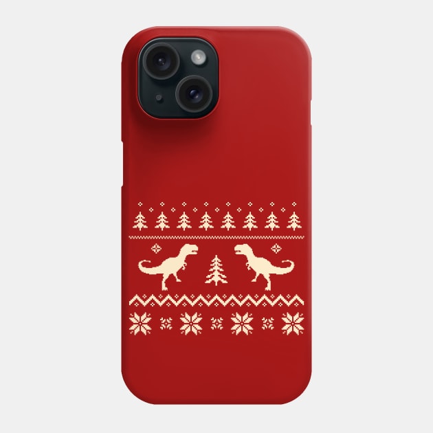 Merry Christmas Ugly Sweater Dinosaurs Phone Case by Closeddoor