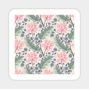 Vintage Chrysanthemum Plant Magnet