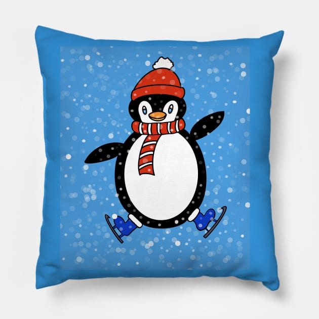 WHITE Christmas Penguin. Pillow by SartorisArt1