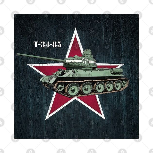 T-34-85 Russian Tank "Red Storm Rising" by Toadman's Tank Pictures Shop