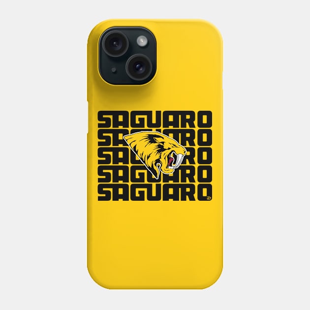 Saguaro Sabercats (Stacked - Black) Phone Case by dhartist