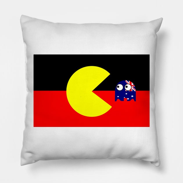 Australian Aboriginal flag Pillow by Wickedcartoons