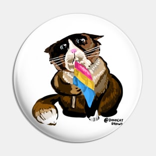 This cat says Pan Pride Pin