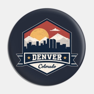 Denver Colorado Skyline Silhouette - The Mile High City Pin