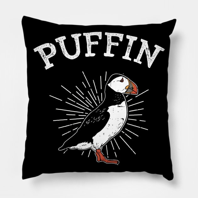 Puffin Bird Pillow by Shirtbubble