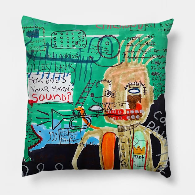 CHILDHOOD Pillow by Basquiat