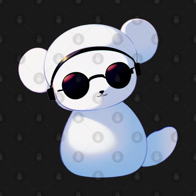 Anime Polar Bear with Sunglass by BAYFAIRE