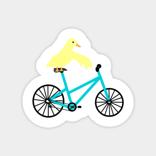 Duck On A Teal Bicycle Magnet