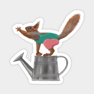 Squirrel yoga Magnet