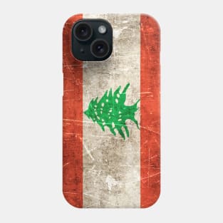 Vintage Aged and Scratched Lebanese Flag Phone Case