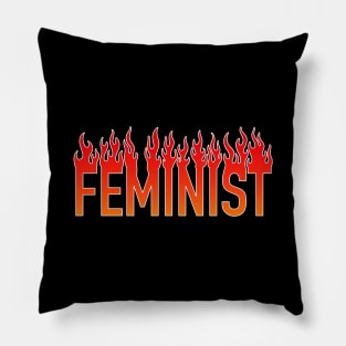 Feminist Vintage Flames Pillow