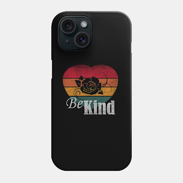 Be Kind T-shirt Heart Retro Phone Case by PEHardy Design