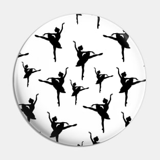 Ballerina Black Pattern Pin