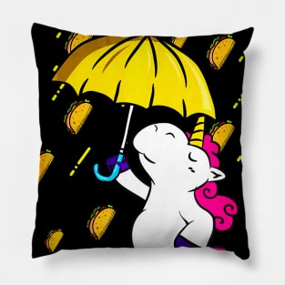 Its Raining Tacos - Funny Unicorn Tacos Pillow