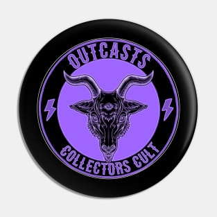 Outcasts Collectors Cult purple logo Pin