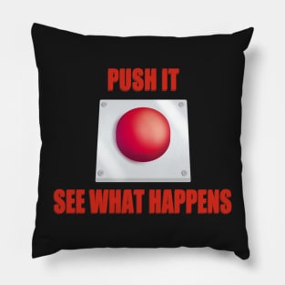 Big Red Button - Push It Pillow