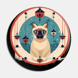 Siamese Cat Xmas Ornament, Love Cats Pin