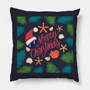 Merry Christmas Beach Theme Pillow