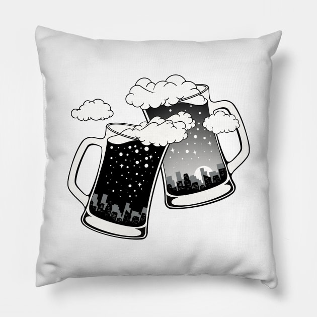 Cheers in the Cloud Pillow by Episodic Drawing