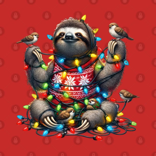 Happy Sloth Christmas by TooplesArt