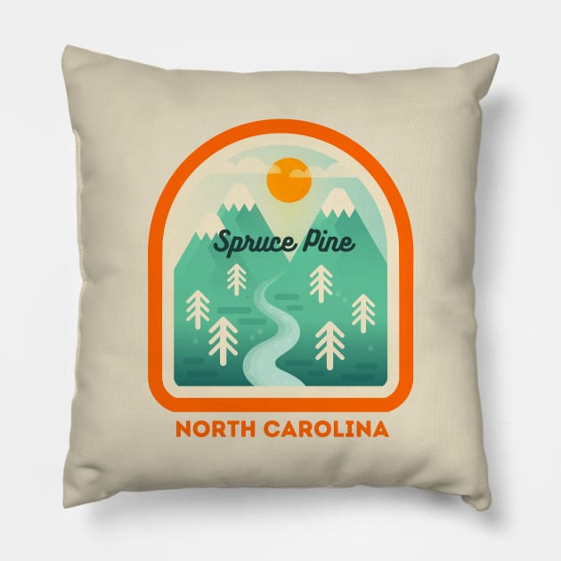 Spruce Pine North Carolina NC Tourist Souvenir Pillow by carolinafound