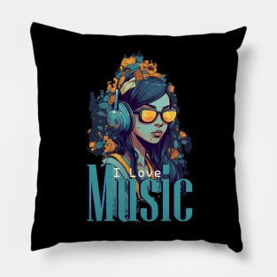 I love  music Pillow