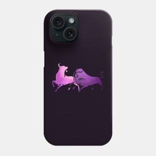 Taurean Bulls Animal Art Lilac Cut Out Phone Case