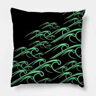 Vaporwave neon wave pattern Pillow