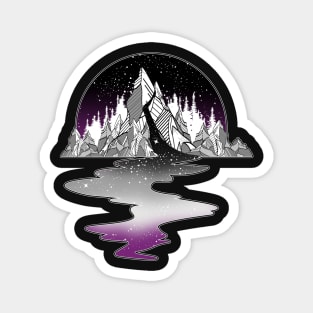 Asexual Flag Mountain River Magnet