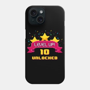 10th Birthday Level Up 10 unlocked 8 bit video game Phone Case