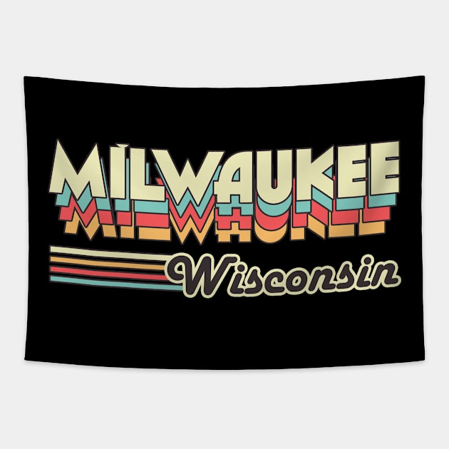 Milwaukee town retro Tapestry by SerenityByAlex